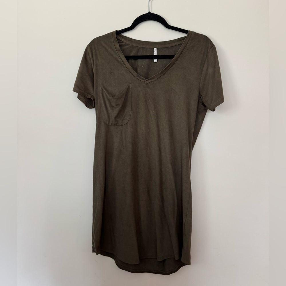 Velvet material tshirt dress